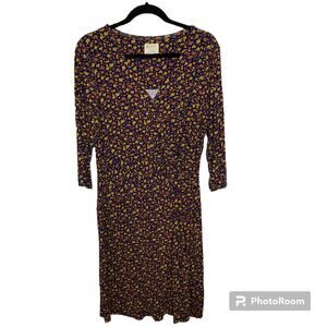 Mountain Warehouse Navy Ditsy Floral Jersey Midi Dress Women's Size: 14